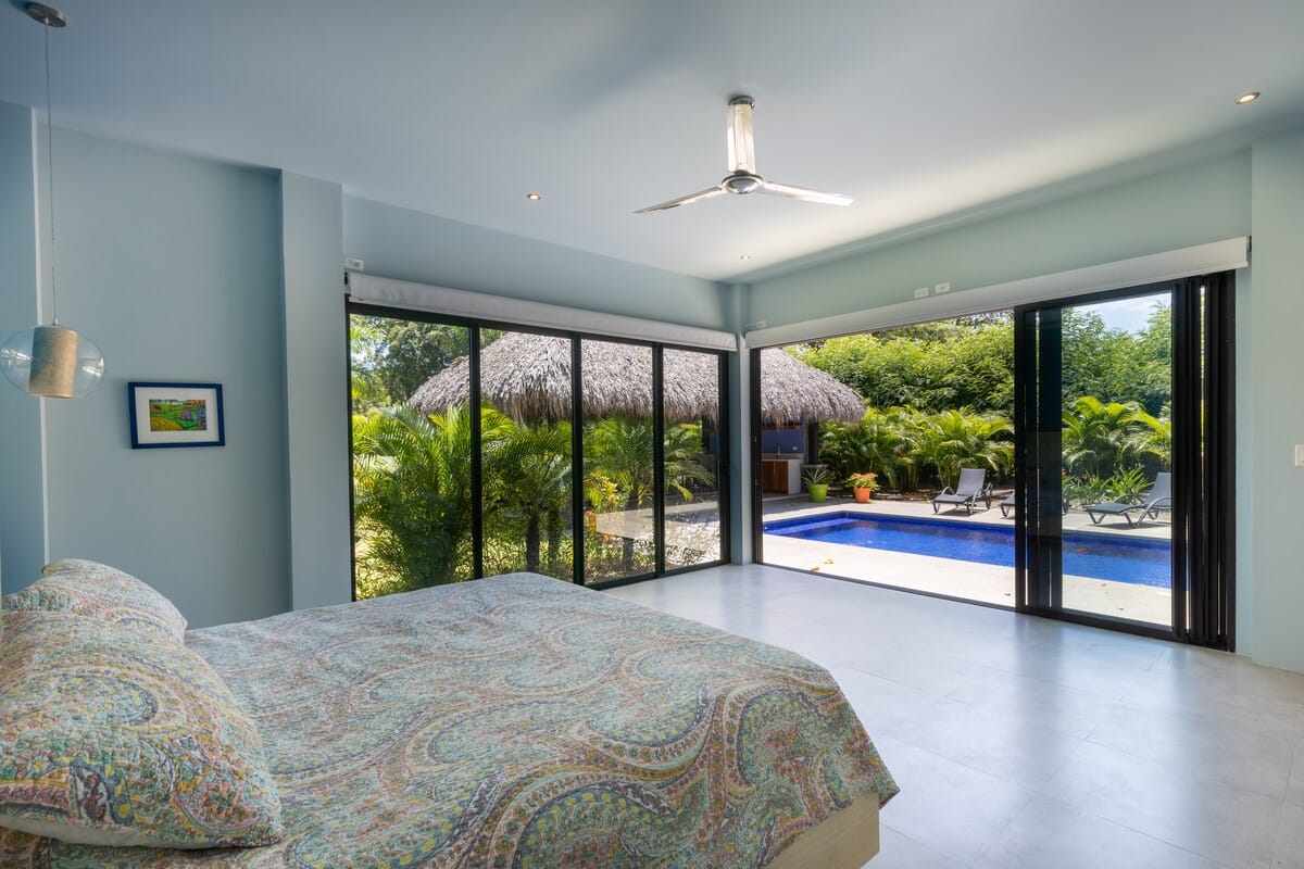 Master bedroom pool view