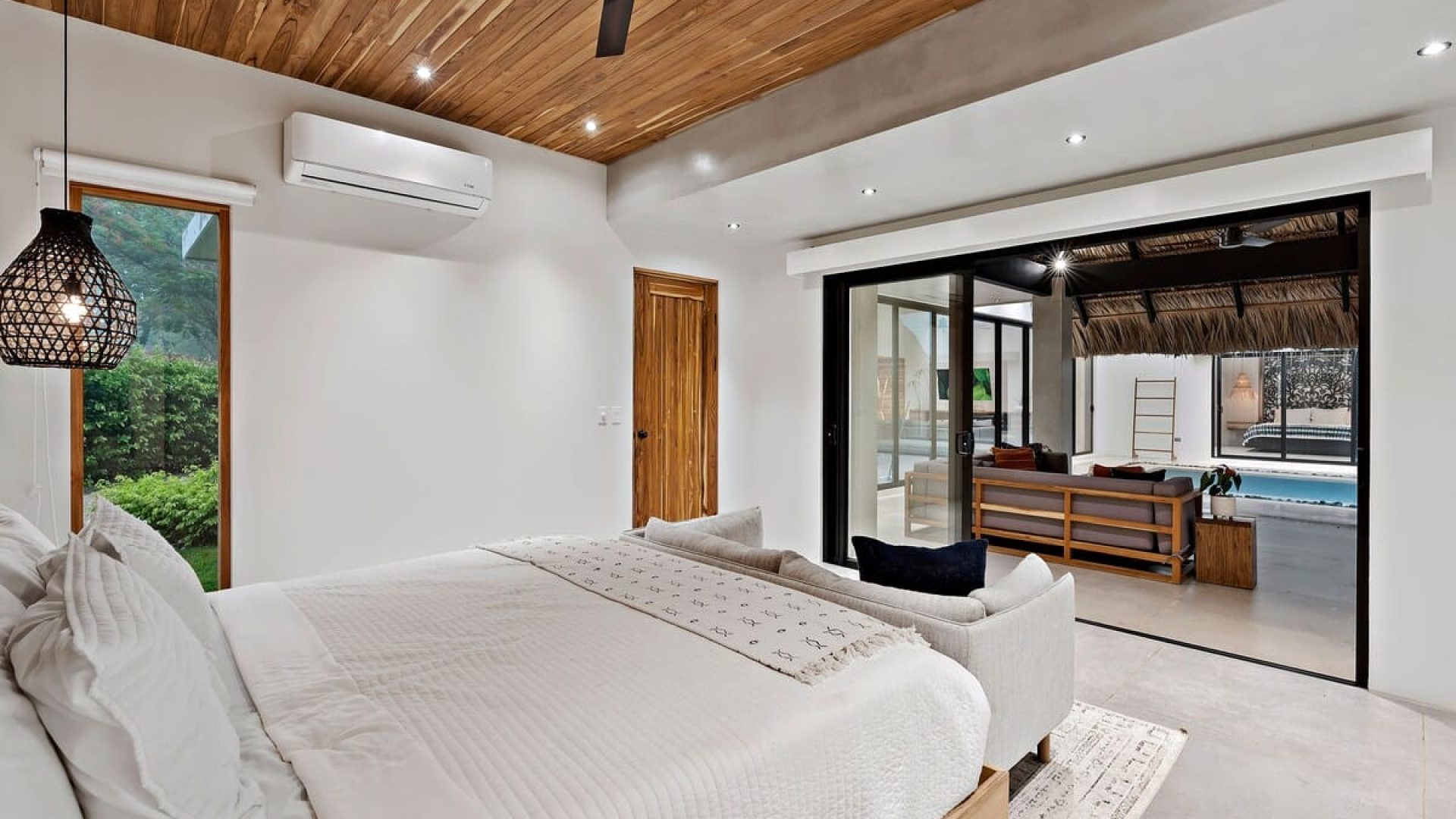 Master bedroom view to the pool